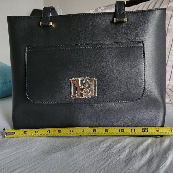 NWT Badgley Mischka Black Tote with gold accents NWT - Picture 3 of 16